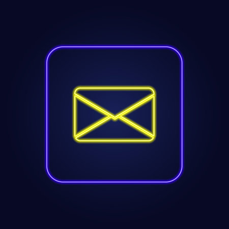 Beautiful stylish colorful neon envelope icon - Vector illustrationのイラスト素材