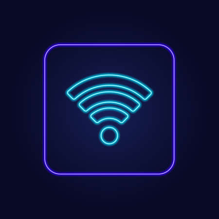 Beautiful stylish colorful neon wifi icon - Vector illustrationのイラスト素材