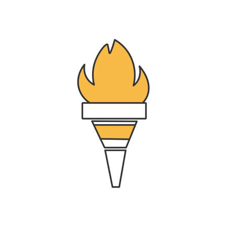 Stylish thin line torch icon isolated on white background - Vector illustrationのイラスト素材