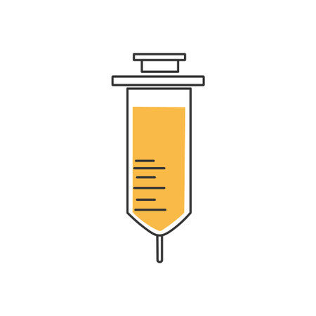 Stylish thin line syringe icon isolated on white background - Vector illustrationのイラスト素材