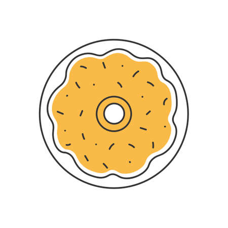 Stylish thin line donut icon isolated on white background - Vector illustrationのイラスト素材