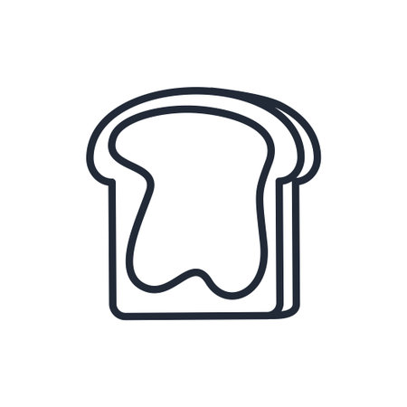 Stylish thin line icon of toasted bread on a white background - Vector illustration