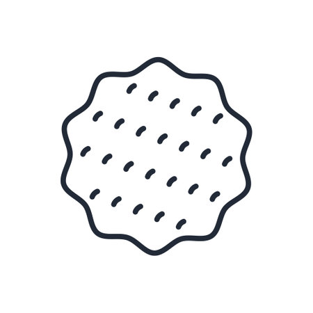 Stylish thin line cookie icon isolated on white background - Vector illustrationのイラスト素材