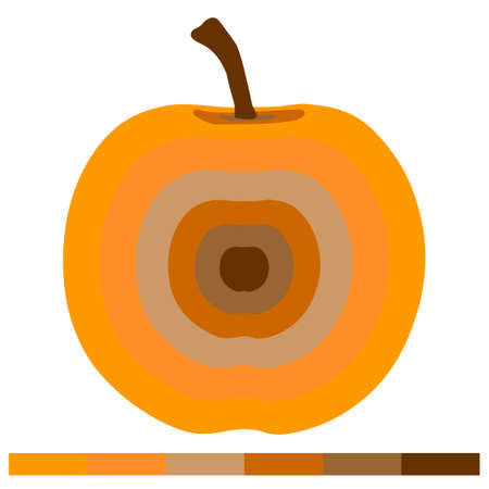 Apple 6 pcs warm shades of color - Vectorのイラスト素材