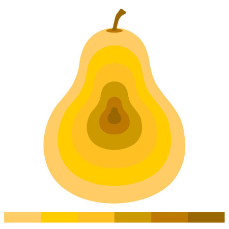 Pear 6 pcs warm shades of color - Vectorのイラスト素材