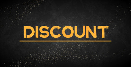 Dark panoramic web banner, business card, DISCOUNT template - Vector illustrationのイラスト素材