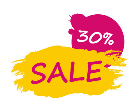 Paint smear web banner, business card, 30 percent OFF template - Vector illustrationのイラスト素材