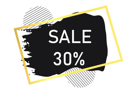 Paint smear web banner, business card, 30 percent OFF template - Vector illustrationのイラスト素材