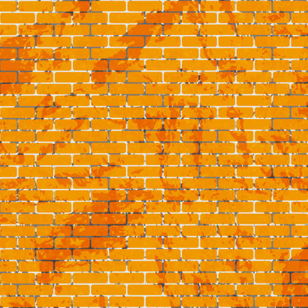 Background texture old orange brickwork, peeling paint - Vector illustrationのイラスト素材