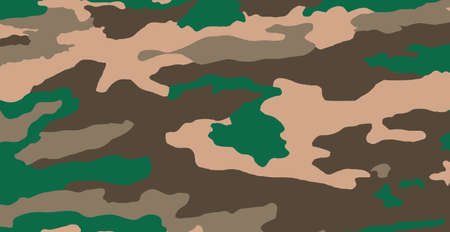 Panoramic green army flora background texture - Vectorのイラスト素材