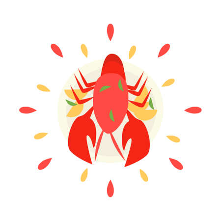 Abstract juicy crab icon with splashes on white background - Vector illustrationのイラスト素材