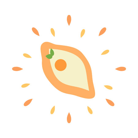 Abstract juicy khachapuri icon isolated on white background - Vector illustrationのイラスト素材
