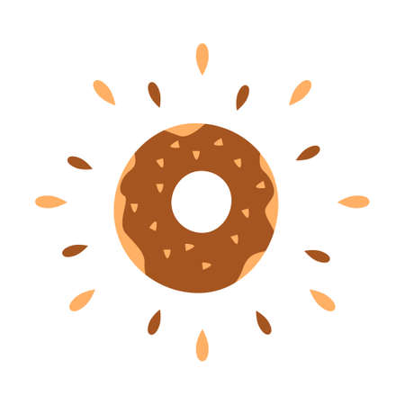 Abstract juicy donut icon isolated on white background - Vector illustrationのイラスト素材