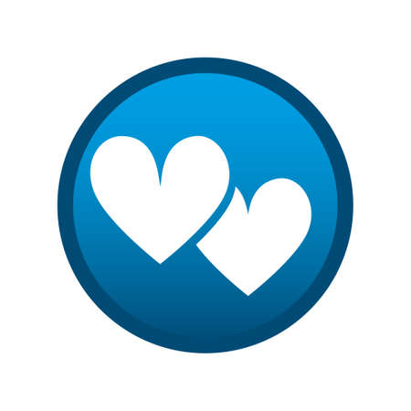Round media heart icon on white background - Vector illustrationのイラスト素材