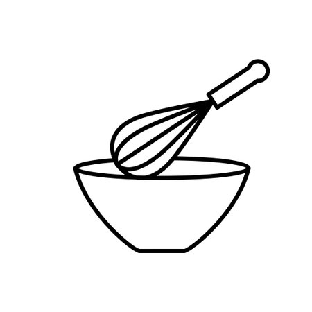 Thin line kitchen whisk icon isolated on white background - Vector illustrationのイラスト素材
