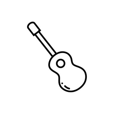 Guitar thin line icon on white background - Vector illustrationのイラスト素材
