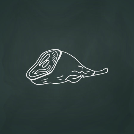 Piece of beef thin white lines on a textural dark background - Vector illustrationのイラスト素材