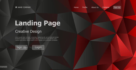 Home page landing page black geometric template landing business page digital website landing page...