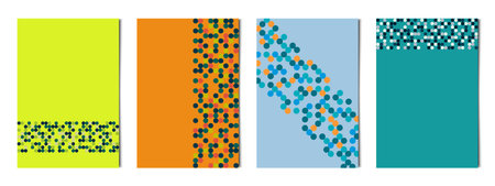 Collection of 4 pcs. web templates backgrounds abstract colorful circles - Vector illustration