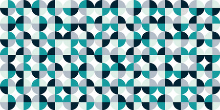 Panoramic abstract background of colorful circles, web template, Bauhaus style - Vector illustration