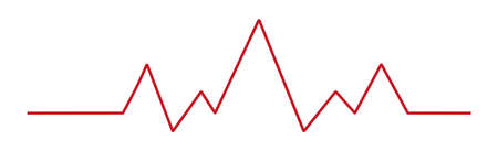 Heart pulse - curved red line on a white background - Vector illustrationのイラスト素材