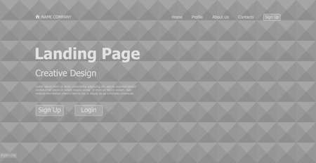Home page landing page black geometric template landing business page digital website landing page design concept - Vector illustrationのイラスト素材