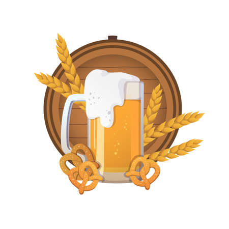 Oktoberfest beer festival, Germany's annual beer festival - Vector illustrationのイラスト素材
