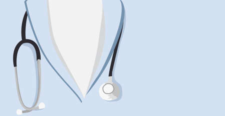 Panoramic background medical specialized clothing doctor - Vector illustrationのイラスト素材