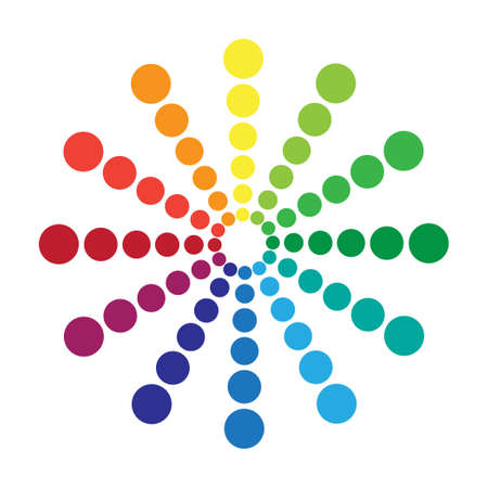 Circular palette of all colors of the rainbow on a white background - Vector illustrationのイラスト素材