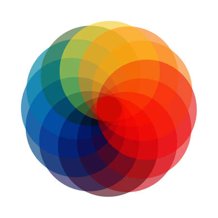 Circular palette of all colors of the rainbow on a white background - Vector illustrationのイラスト素材