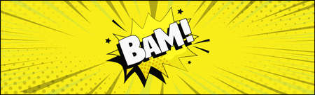 Comic lettering BAM on white background - Vector illustrationのイラスト素材