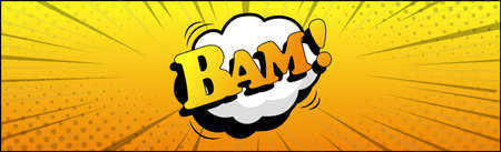 Comic lettering BAM on white background - Vector illustrationのイラスト素材