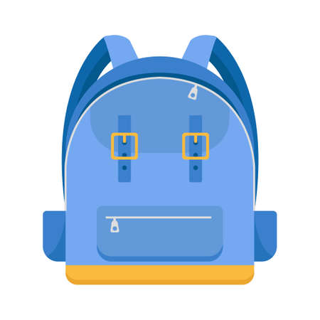 School backpack isolated on white background - Vector illustrationのイラスト素材