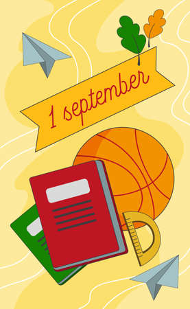 September 1 back to school, the beginning of the school year - Vector illustrationのイラスト素材