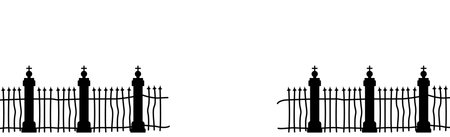 Old fence in the cemetery on a white background - Vector illustrationのイラスト素材