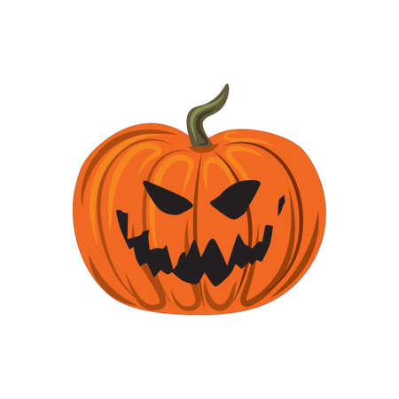 Realistic pumpkin for the holiday halloween on a white background - Vector illustrationのイラスト素材