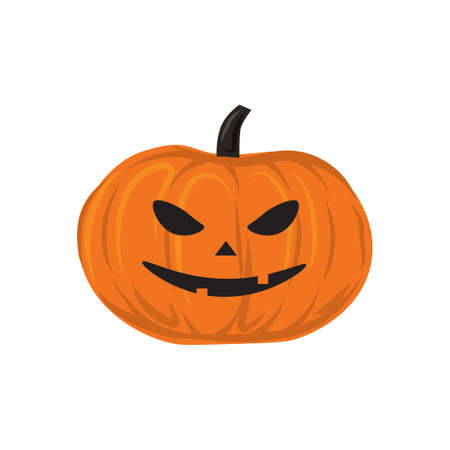 Festive pumpkin for halloween on a white background - Vector illustrationのイラスト素材