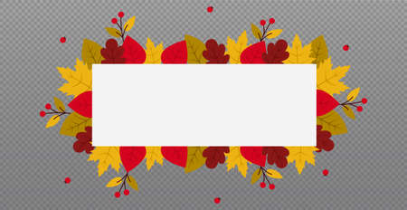 Autumn web template transparent background with a place for your text - Vector illustrationのイラスト素材