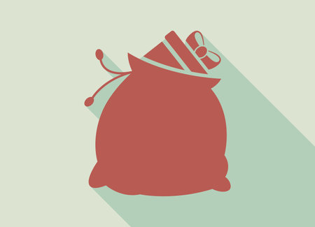 Festive Santa's bag, New Year's Christmas gift - Vector illustrationのイラスト素材