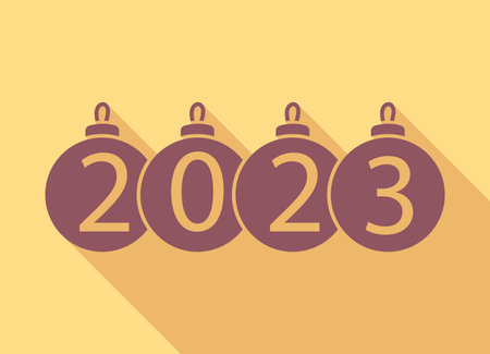 Christmas decorations with the date of the upcoming 2023 - Vector illustrationのイラスト素材
