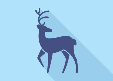 Wild animal deer, Christmas holiday element - Vector illustrationのイラスト素材