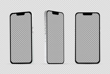 Realistic mockup without background white mobile phone - Vector illustrationのイラスト素材
