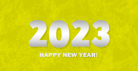 Happy New Year 2023 bright textural background postcard, web template - Vector illustration