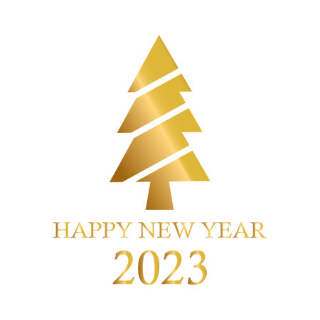 Abstract Christmas tree, holiday symbol christmas, new year 2023 - Vector illustrationのイラスト素材