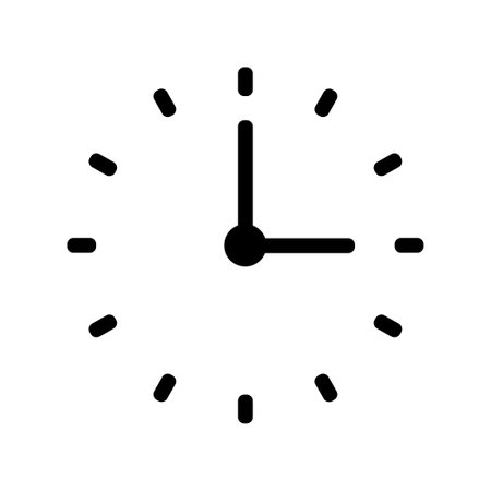 Round clock, white transparent clock face circle arrow icon - Vector illustrationのイラスト素材