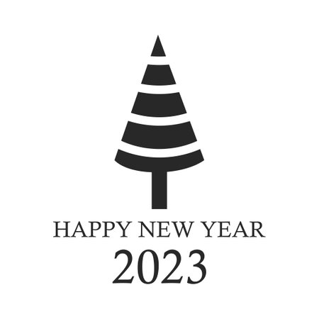 Abstract Christmas tree, holiday symbol christmas, new year 2023 - Vector illustrationのイラスト素材