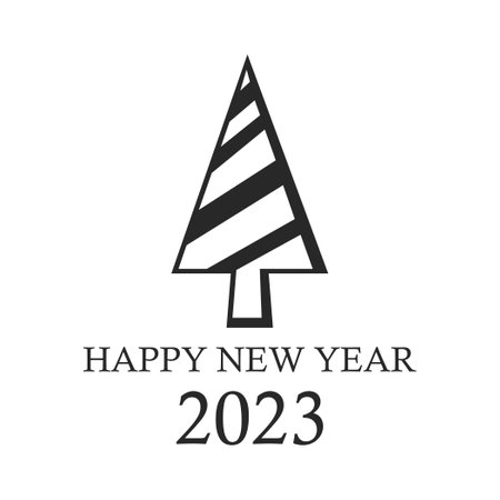 Abstract Christmas tree, holiday symbol christmas, new year 2023 - Vector illustrationのイラスト素材