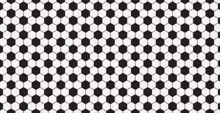Black and white panoramic texture football background ball - Vector illustrationのイラスト素材