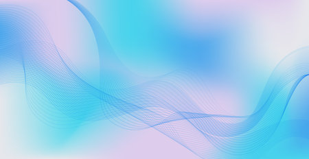 Panoramic colorful abstract stylish multi background with wavy lines - Vector illustrationのイラスト素材