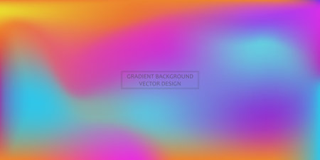 Panoramic web template multicolor gradient background, stylish design element - Vector illustrationのイラスト素材